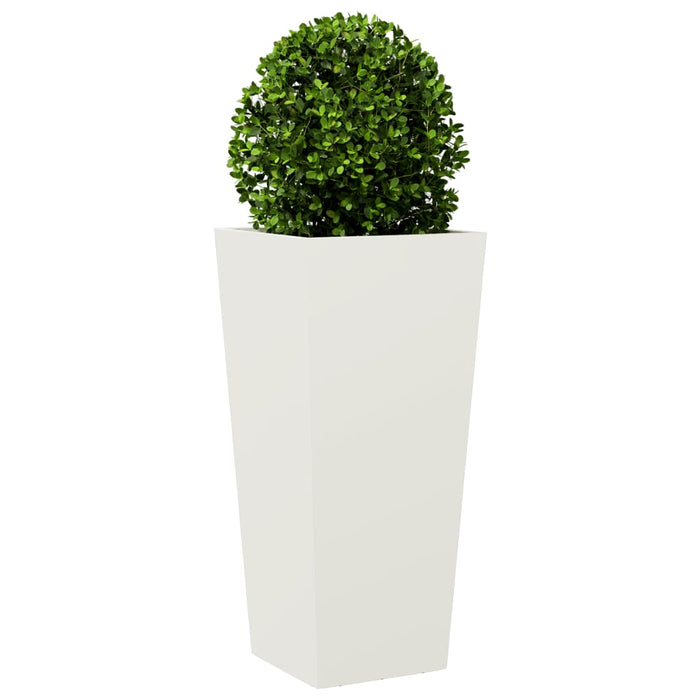 Garden Planters 2 Pcs White 35X35X75 Cm Steel Npobnt