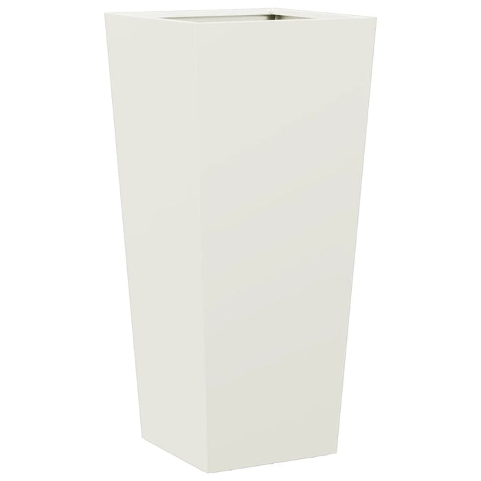 Garden Planters 2 Pcs White 35X35X75 Cm Steel Npobnt