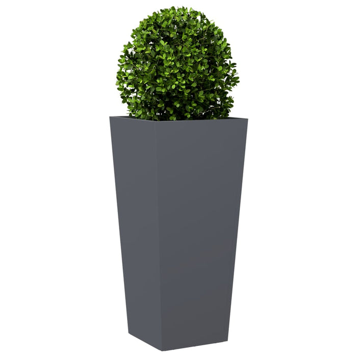 Garden Planters 2 Pcs Anthracite 35X35X75 Cm Steel Npobnp