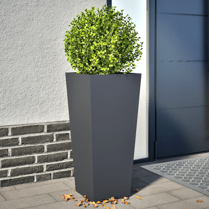 Garden Planters 2 Pcs Anthracite 35X35X75 Cm Steel Npobnp