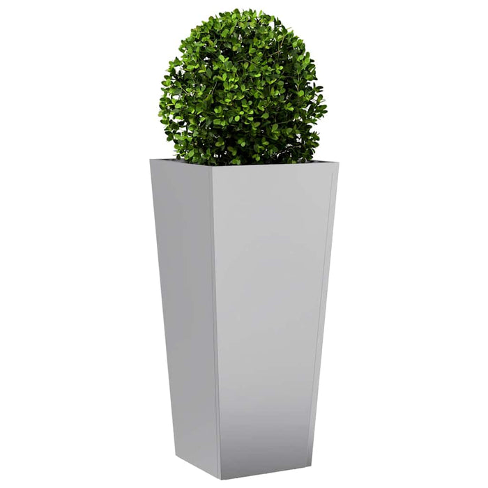 Garden Planters 2 Pcs 35X35X75 Cm Galvanised Steel Npobko