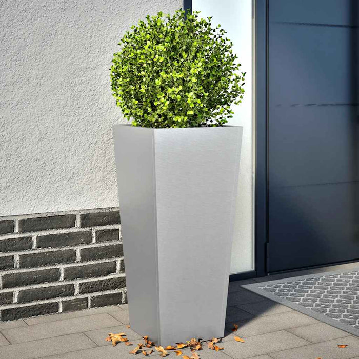 Garden Planters 2 Pcs 35X35X75 Cm Galvanised Steel Npobko