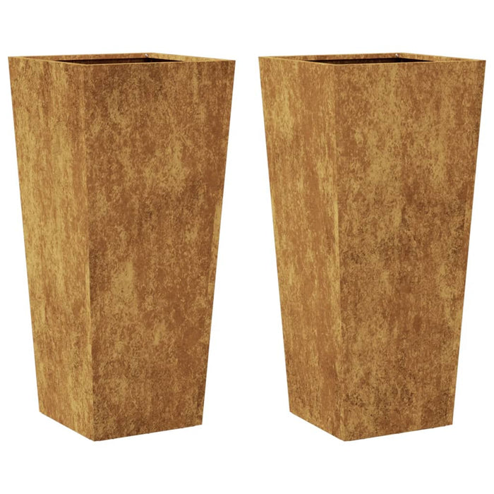 Garden Planters 2 Pcs 35X35X75 Cm Weathering Steel Npobkt