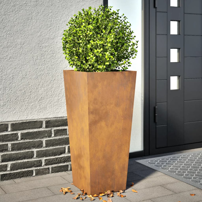 Garden Planters 2 Pcs 35X35X75 Cm Weathering Steel Npobkt