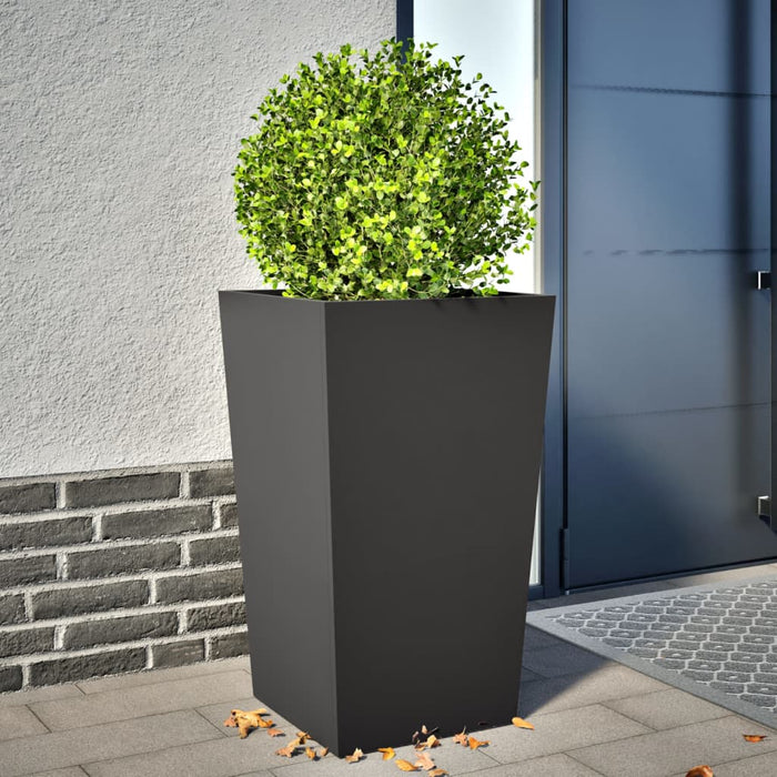 Garden Planter Black 45X45X75 Cm Steel Npobka