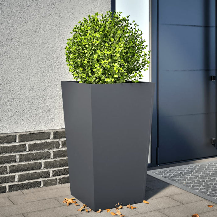 Garden Planter Anthracite 45X45X75 Cm Steel Npobkn