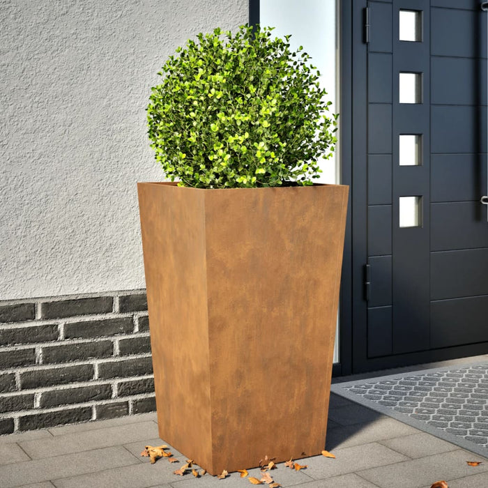 Garden Planter 45X45X75 Cm Weathering Steel Npoobl