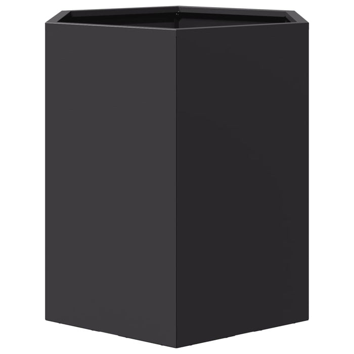 Garden Planters 2 Pcs Black Hexagon 46X40X45 Cm Steel Npoobk
