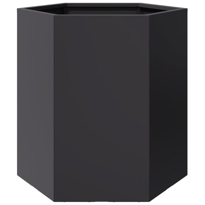 Garden Planters 2 Pcs Black Hexagon 46X40X45 Cm Steel Npoobk