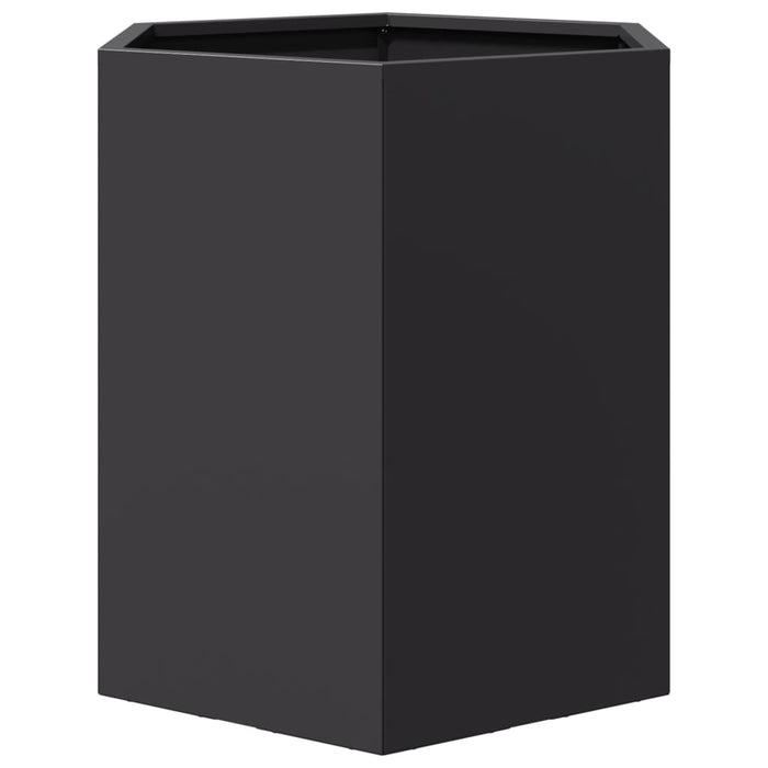 Garden Planters 2 Pcs Black Hexagon 46X40X45 Cm Steel Npoobk