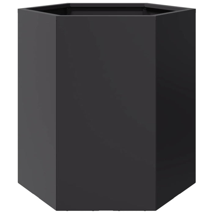 Garden Planters 2 Pcs Black Hexagon 46X40X45 Cm Steel Npoobk