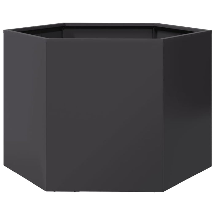 Garden Planter Black Hexagon 69X60X45 Cm Steel Npooxx