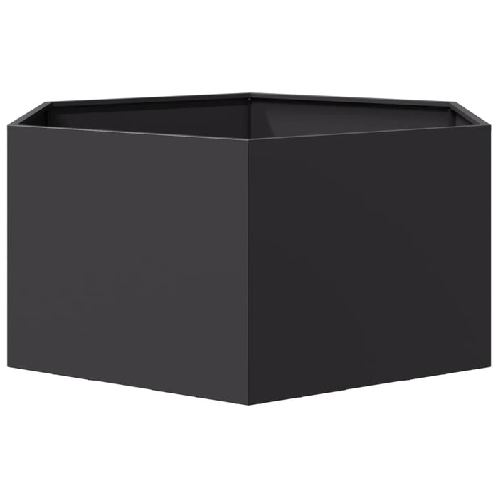 Garden Planter Black Hexagon 104X90X45 Cm Steel Npooxk
