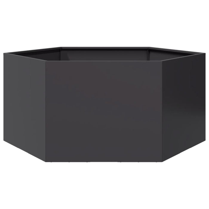 Garden Planter Black Hexagon 104X90X45 Cm Steel Npooxk