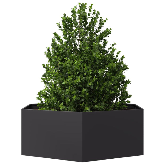 Garden Planter Black Hexagon 138X120X45 Cm Steel Npootl