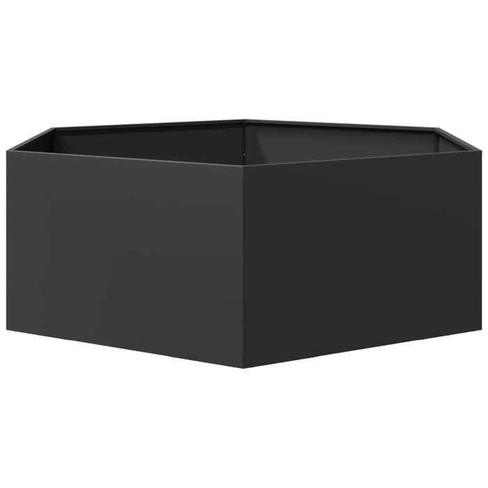 Garden Planter Black Hexagon 138X120X45 Cm Steel Npootl