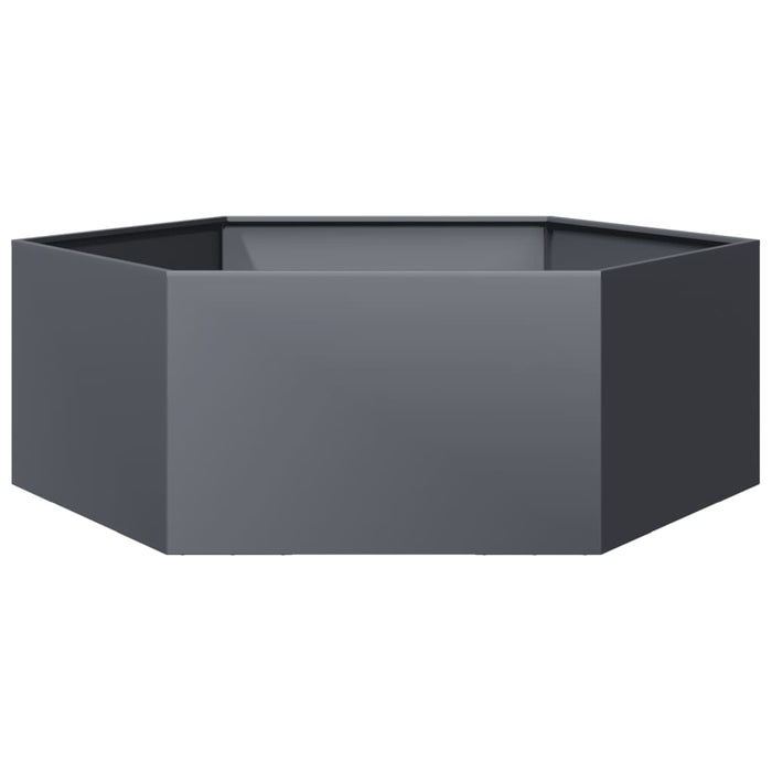 Garden Planter Anthracite Hexagon 138X120X45 Cm Steel Npootn