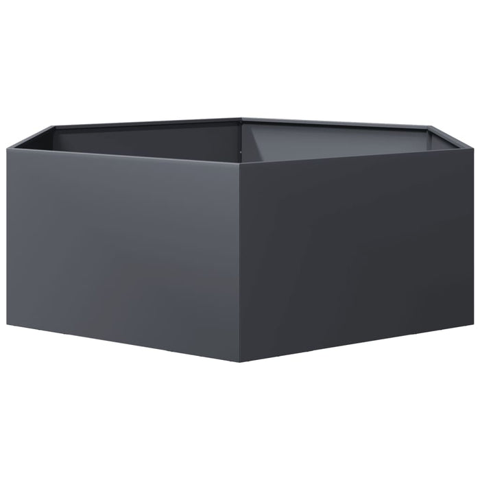 Garden Planter Anthracite Hexagon 138X120X45 Cm Steel Npootn