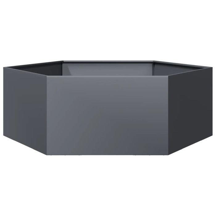 Garden Planter Anthracite Hexagon 138X120X45 Cm Steel Npootn