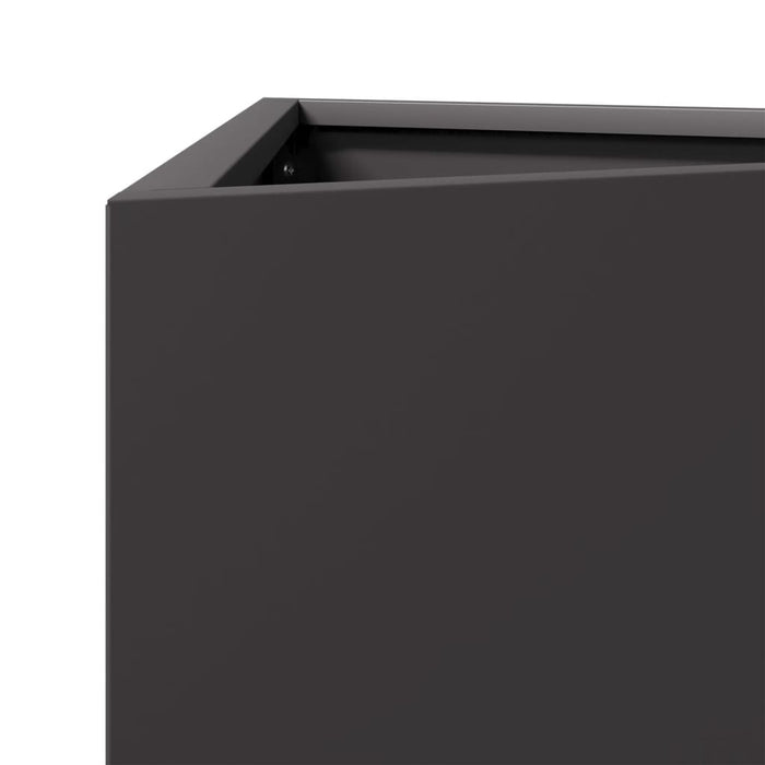 Garden Planter Black Triangular 50X43X75 Cm Steel Npooio
