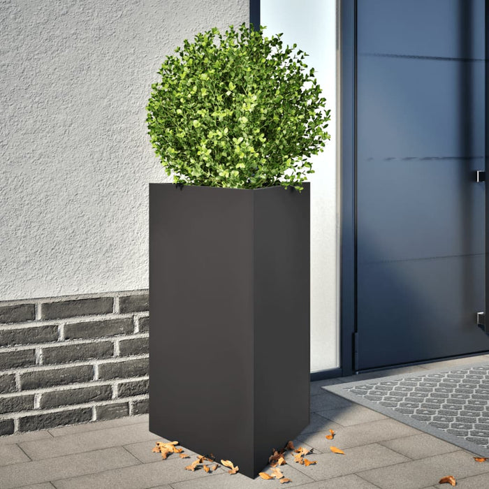 Garden Planter Black Triangular 50X43X75 Cm Steel Npooio