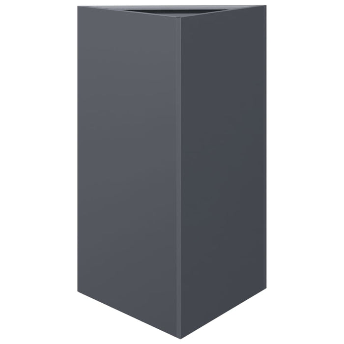 Garden Planter Anthracite Triangular 50X43X75 Cm Steel Npooip
