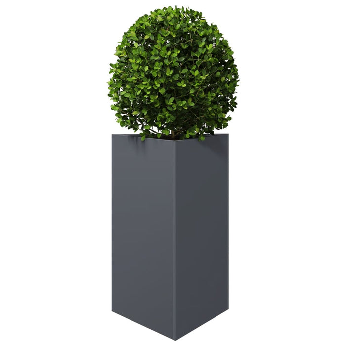 Garden Planter Anthracite Triangular 50X43X75 Cm Steel Npooip