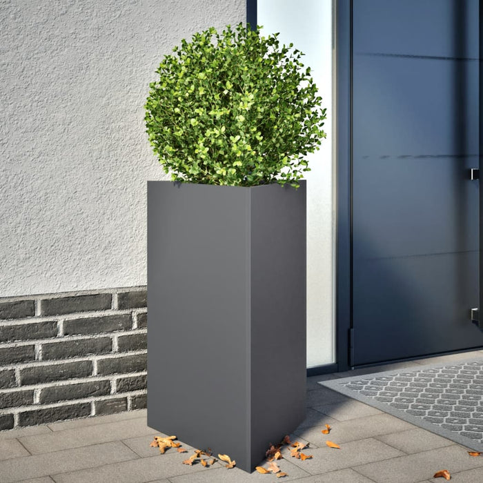 Garden Planter Anthracite Triangular 50X43X75 Cm Steel Npooip