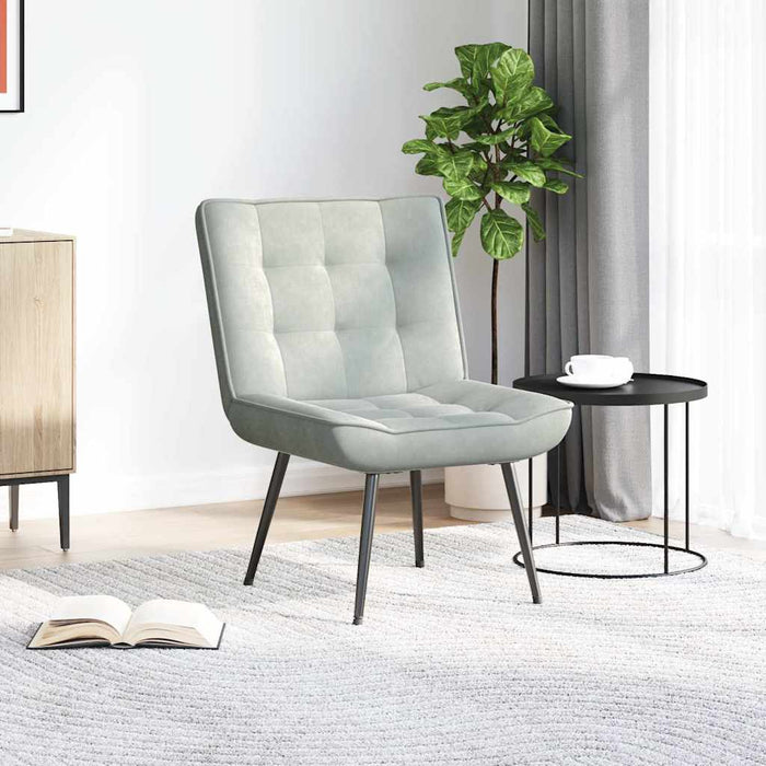 Relaxing Chair Light Grey 64X74X84 Cm Velvet Aboxtoi