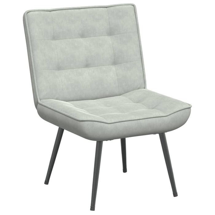 Relaxing Chair With Stool Light Grey Velvet Aboxtxi