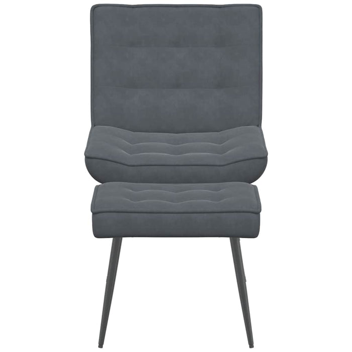 Relaxing Chair With Stool Dark Grey Velvet Aboxtxn