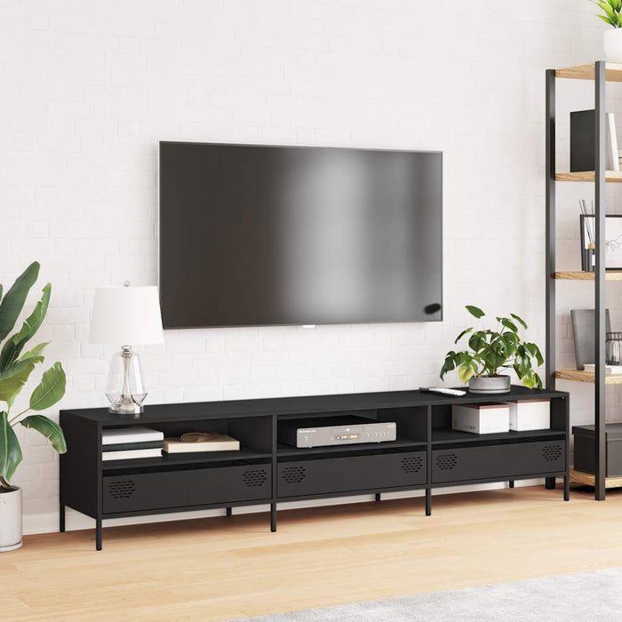 Tv Cabinet Black 202X39X43.5 Cm Cold-Rolled Steel Npotal