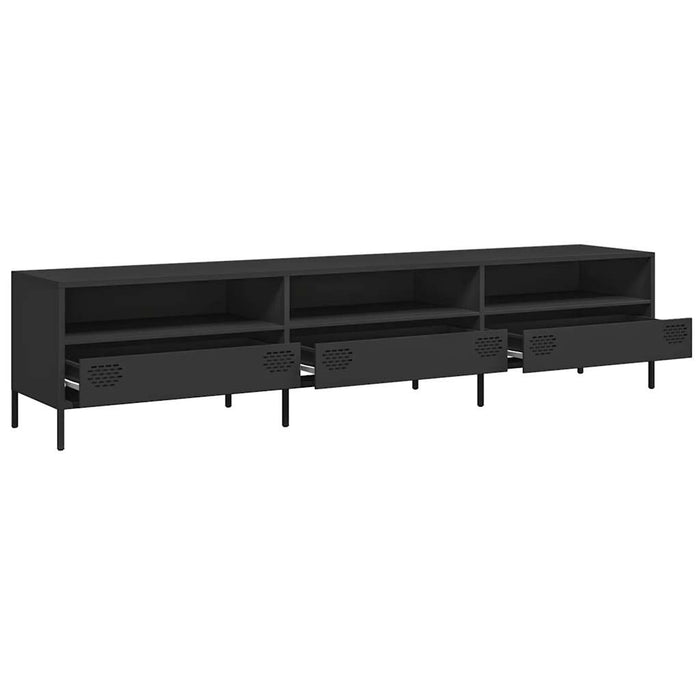 Tv Cabinet Black 202X39X43.5 Cm Cold-Rolled Steel Npotal