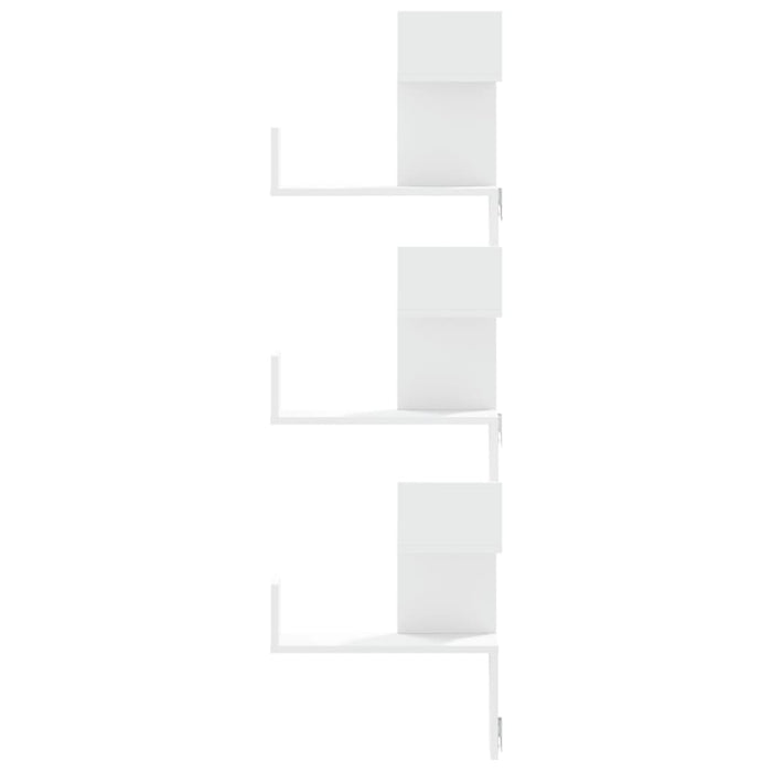 Wall Corner Shelf White 45X45X147 Cm Engineered Wood Npxltl