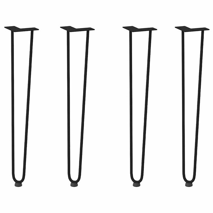 Hairpin Table Legs 4 Pcs Black 72 Cm Solid Steel Aboxaxa