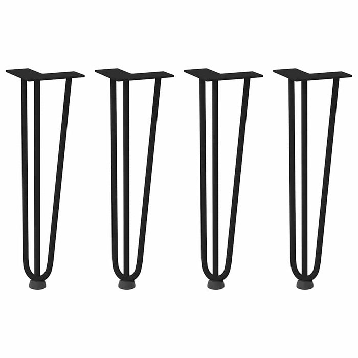 Hairpin Table Legs 4 Pcs Black 42 Cm Solid Steel Aboxaab