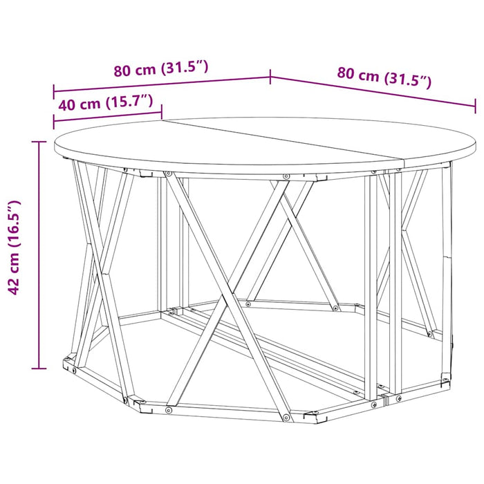 Coffee Table Black Oak 80 X 80 X 42 Cm Nlnxak