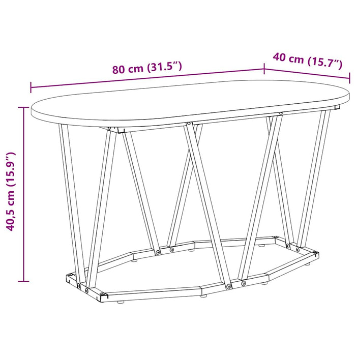 Coffee Table Black Oak 80 X 40 X 40.5 Cm Nlklkb