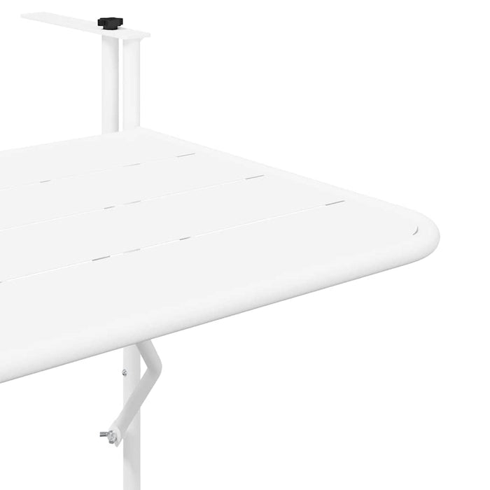 Hanging Balcony Table White 60 X 39 X 65 Cm Steel Axbbnbia