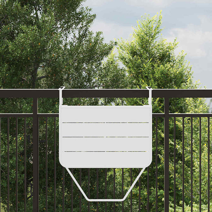 Hanging Balcony Table White 60 X 39 X 65 Cm Steel Axbbnbia
