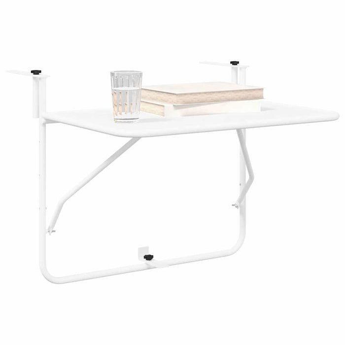 Hanging Balcony Table White 60 X 39 X 65 Cm Steel Axbbnbia
