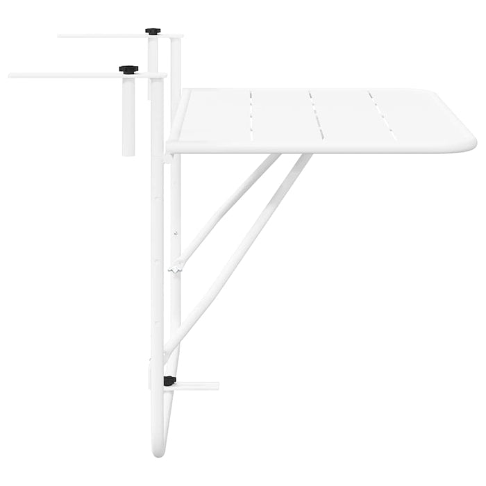 Hanging Balcony Table White 60 X 39 X 65 Cm Steel Axbbnbia