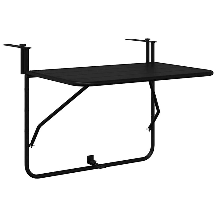 Hanging Balcony Table Black 60 X 39 X 65 Cm Steel Axbbnbip