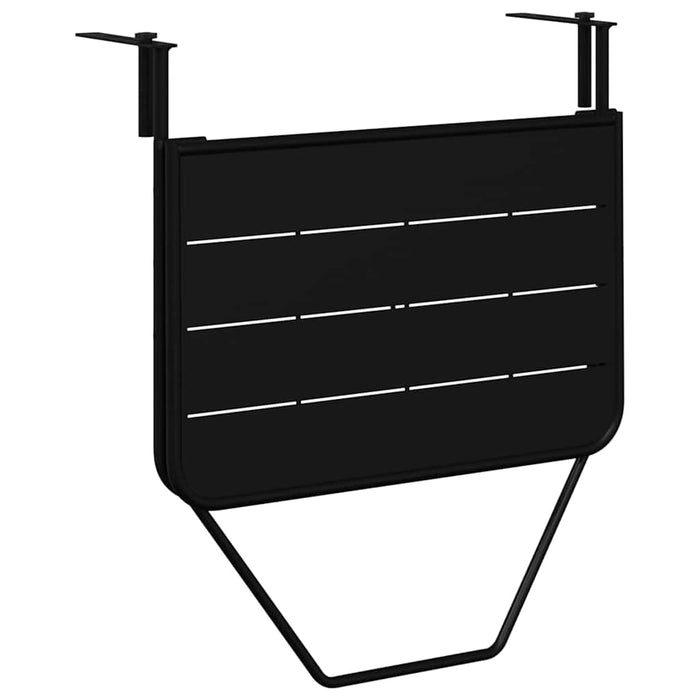 Hanging Balcony Table Black 60 X 39 X 65 Cm Steel Axbbnbip