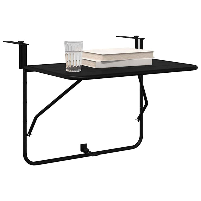 Hanging Balcony Table Black 60 X 39 X 65 Cm Steel Axbbnbip