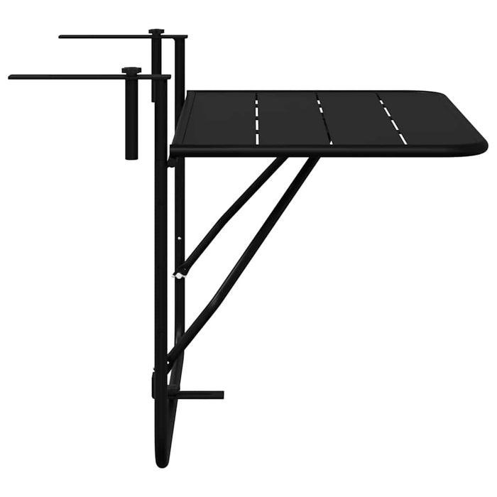 Hanging Balcony Table Black 60 X 39 X 65 Cm Steel Axbbnbip