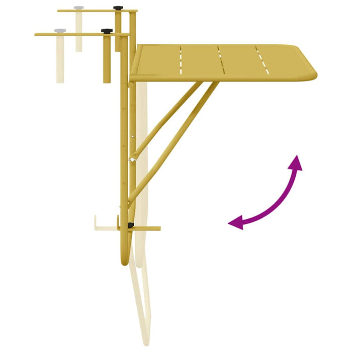 Hanging Balcony Table Gold 60 X 39 X 65 Cm Steel Axbbnbil