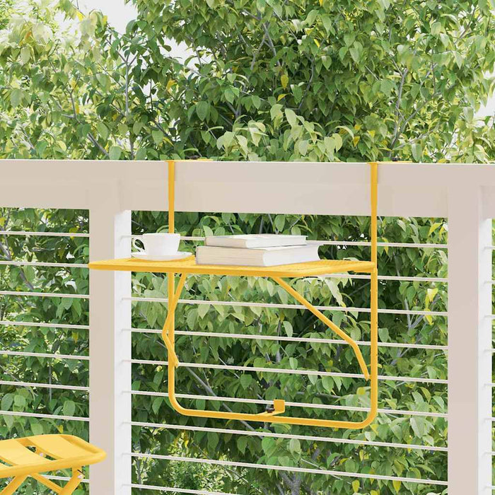 Hanging Balcony Table Mustard 60 X 39 X 65 Cm Steel Axbbnbno
