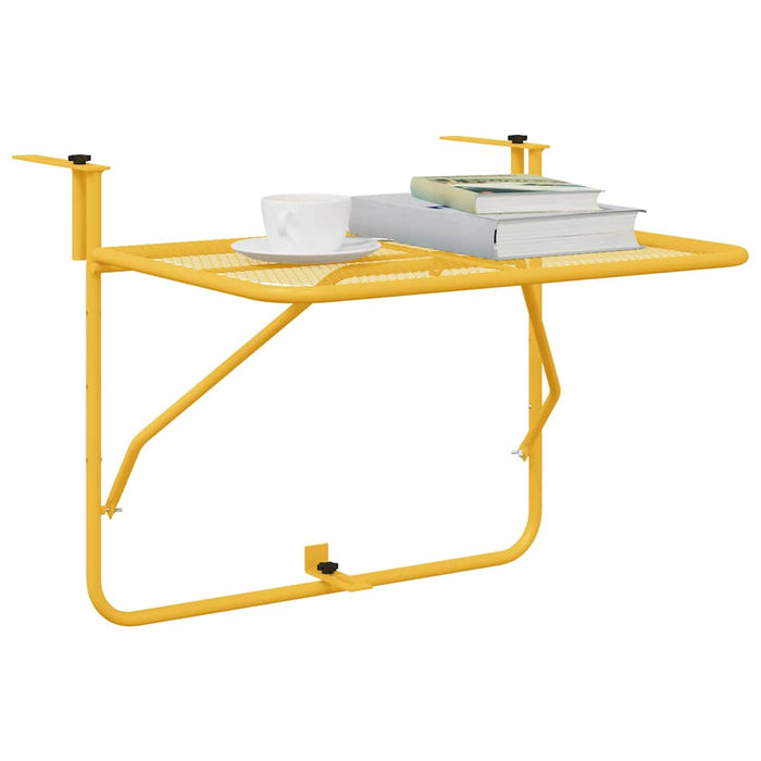 Hanging Balcony Table Mustard 60 X 39 X 65 Cm Steel Axbbnbno