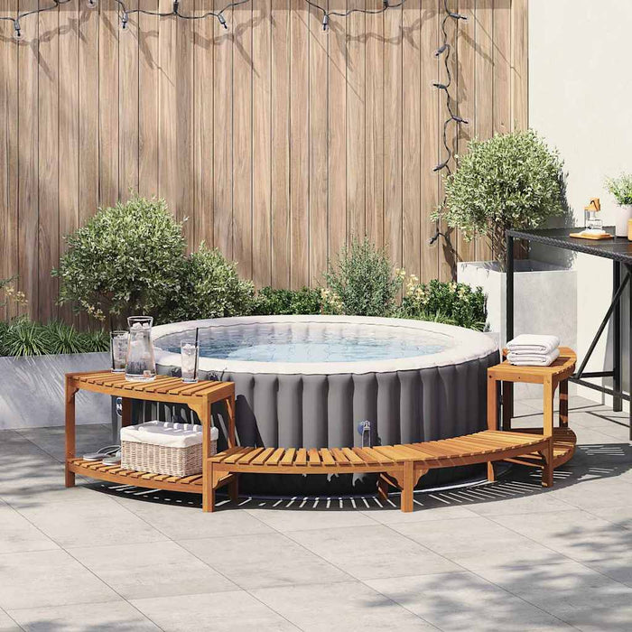 Hot Tub Surround Brown 272 X 120 X 55.5 Cm Solid Acacia Wood Aobnoxi